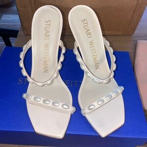 STUART WEITZMAN
Aleena Pearlita 100 faux pearl-embellished leather sandals